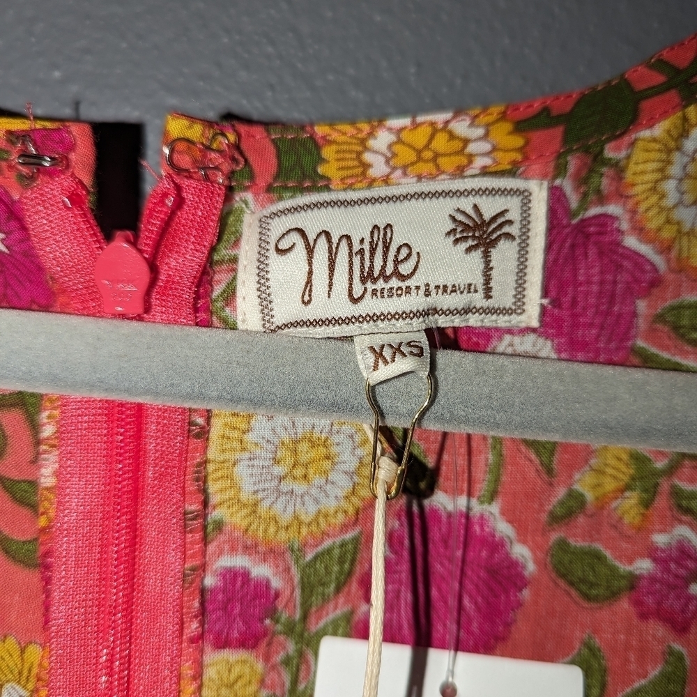 NEW. NWT. Mille Resort & Travel Floral cotton dress. Women's size XS. - Picture 4 of 11